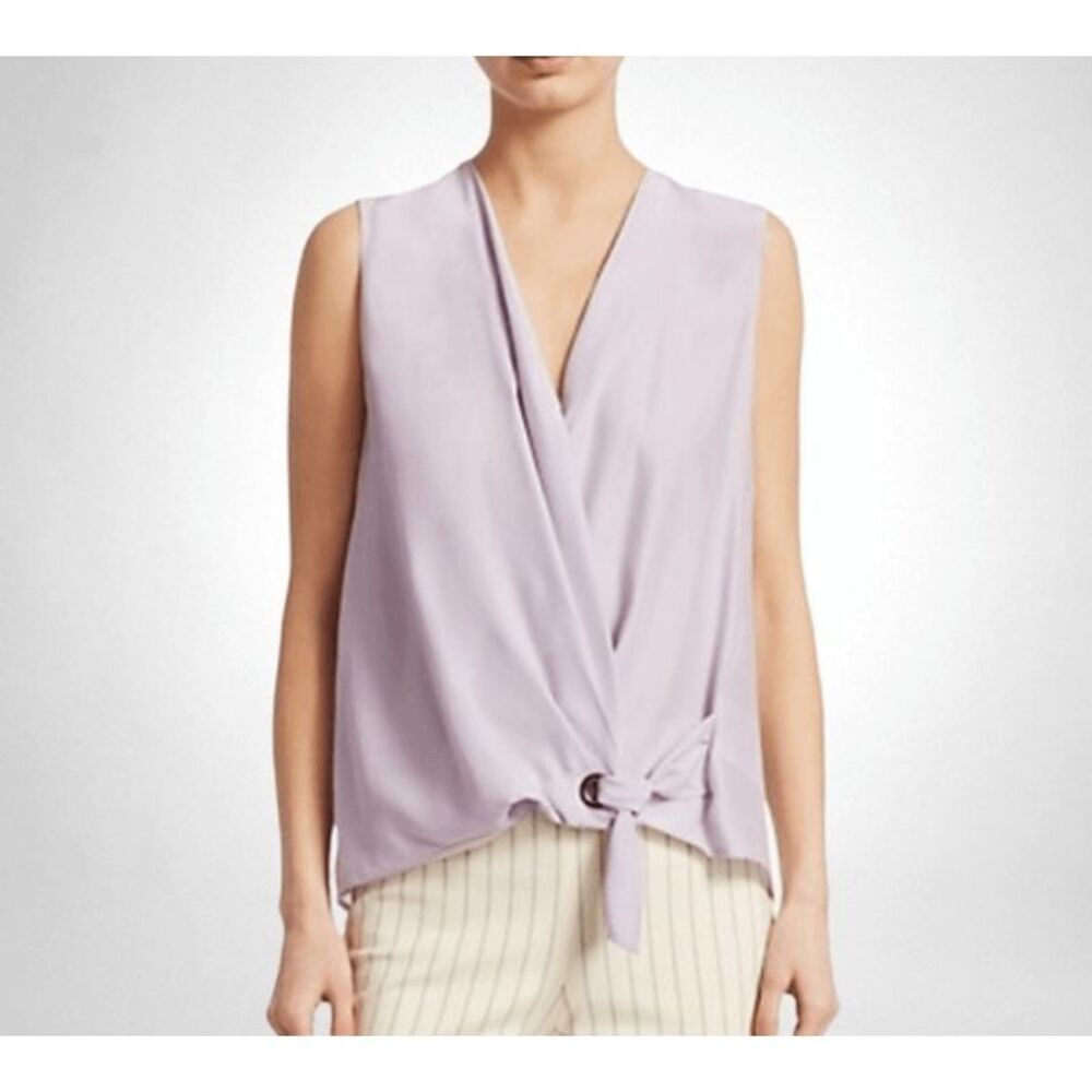 Rag & Bone Felix 100% Silk Charmeuse Sleeveless Top Lilac Light Purple Size XS